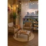 Lara 1+1 S Bahçe Balkon Teras Oturma Grubu Mindersiz - Cappucino