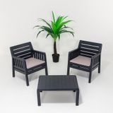 Lara 1+1+S Bahçe Takımı Balkon - Bahçe - Teras Mobilyası / Antr Gri