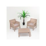 Lara 1+1+S Bahçe Takımı Balkon - Bahçe - Teras Mobilyası / Capp Kahverengi