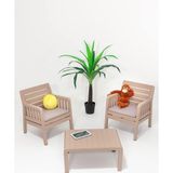 Lara 1+1+S Bahçe Takımı Balkon - Bahçe - Teras Mobilyası/cappucino - Çok Renkli - Standart