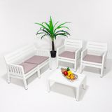 Lara 2 1 1 S Bahçe Takımı Balkon - Bahçe - Teras Mobilyası / Beya Beyaz