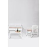 Lara / 2 1 S Bahçe Takımı Balkon - Bahçe - Teras Mobilyası / Beyaz