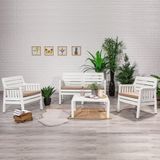 Lara 2+1+1+S Beyaz Balkon Bahçe Teras Mobilyası