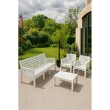 Lara 3+1+1 S Bahçe Balkon Teras Oturma Grubu Mindersiz - Beyaz