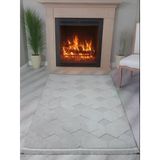 Lara Bukleli Desenli Yumuşacık Peluş Halı Salon Oturma Odası Mutfak Koridor Halısı 9400B Gri