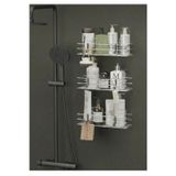 Lara Design 3 Katlı Banyo Rafı Geniş Metal Şampuanlık Yapışkanlı Banyo Düzenleyici Krom 48X25 Cm