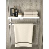 Lara Design Krom Havluluk Duvara Monte Raf Aksesuarlık Şal Askılığı Ev Banyo Mutfak Düzenleyici Çok Amaçlı Raf - Gümüş