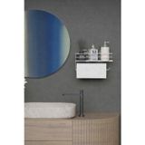 Lara Design Yapışkanlı Raflı Rulo Havluluk Havlu Kağıtlık Banyo Rafı Mutfak Düzenleyici Raf Krom Gümüş