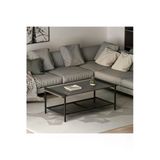 Lara Modern Orta Sehpa – Metal Raflı Tasarım, 120X60 Cm Antrasit
