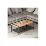 Lara Modern Orta Sehpa – Metal Raflı Tasarım, 120X60 Cm Atlantik Çam