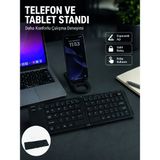 Laraheiser Bluetooth Katlanabilir Klavye Usb-C Şarjlı 3 Cihaz Bağlantılı Taşınabilir Klavye - Renkli
