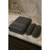 LaraLisa Collection%100 Pamuk 70x140 cm Banyo Havlusu (Kaymaz Havlu Banyo Terliği Hediye) ANTRASİT 70 X 140