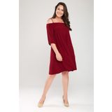Laranor 17LB9090 Bordo Madonna Yaka İp Askılı Kadın Elbise