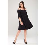 Laranor 17LB9090 Siyah Madonna Yaka İp Askılı Kadın Elbise