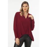 Laranor 19LB9174 Bordo Yaka Detaylı Kadın Bluz