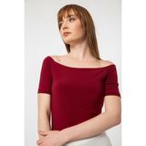 Laranor Madonna Yaka Alttan Çıtçıtlı Bluz/body 40 - Bordo