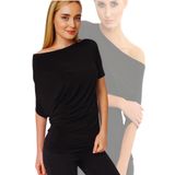 Laranor Siyah Omuz Detaylı Yarasa Kol Bluz Gündüz&gece Şıklığı
