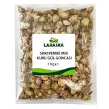 Laraska 1 kg Sarı Pembe Mix Kuru Gül Goncası