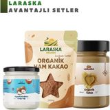 Laraska Organik Çikolata Yapım Kiti Organik Ham Kakao Tozu 200G Organik Tahin 300G Organik Hindistan Cevizi Yağı 150ML - 650 gr