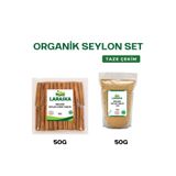 Laraska Organik Organik Seylan- Organik Seylon Çubuk Tarçın 50g & Organik Seylon Toz Tarçın 50g Set