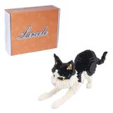Larcele 1390 Adet Siyah Beyaz Kedi Mikro Bina Seti Çocuklar için 8+ KLJM-05 | DIY Yaratıcı İnşaat Oyuncaklar, Hayvan Tuğla Kiti, Gençler ve Yetişkinler için, Ev Ofis Masası Kitaplık Dekor