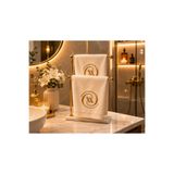 LARENİS 2’li Kadife Nakışlı Dekoratif Banyo El Havlusu 30x50 cm Lüks Tasarım