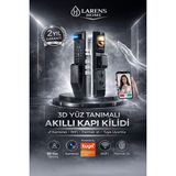 Larens Novarex Pro Akıllı Kapı Kilidi – Yüz Tanıma, Parmak Izi, Şifre, Kart ve Tuya Uygulama Destekli - 1 Adet