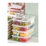 Large 2 Adet 4 Bölmeli Öğünlük Kıyma Sebze Et Suyu Saklama Kabı Porsiyonluk Organizer