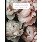 Large Peony Flower Graph Notebook – 8.5 x 11 | 110 Pages | 5x5 Grid | Smooth Matte Cover