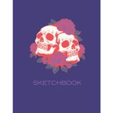 Large Sketchbook (8.5"x11"), Skull & Roses Gothic Sketch Pad for Art, Drawing, Writing, Painting, Sketching or Doodling, 120 Pages