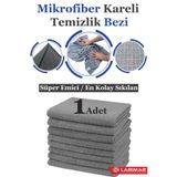 Larimar 1 Adet Jumbo Boy Mikrofiber Kareli Temizlik Bezi Duvar Ve Yer Silme Bezi Sıkılması En Rahat 50*70cm