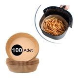 Larimar 100 Adet Air Fryer Pişirme Kağıdı Tek Kullanımlık Yağlı Kağıdı Yuvarlak Tabak Model (5177) - 100 x 100 cm