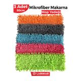 Larimar 3 Adet Makarna Mop Mikrofiber Yedek Paspas Temizlik Bezleri Standart Tüm Modellere Uygun 50cm