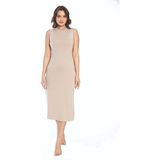 Larimar 3164 Kalın Askı Uzun Viskon Elbise Kombinezon - L - XL - Ten
