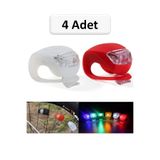 Larimar 4 Adet Silikon LED Bisiklet Lambası Fener Ön ve Arka Stop Işık Aydınlatma Seti