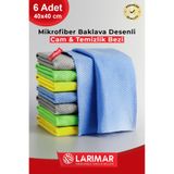 Larimar 6 Adet Mikrofiber Baklava Desenli Cam Ve Temizlik Bezi