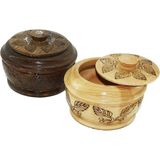 Larimar Ayaksız Desenli - Cnc Işlemeli Ahşap Şekerlik Kapaklı Fileli Ambalaj (5177) - 20 ml - Gri