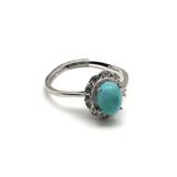 Larimar Doğal Taş Ayarlanabilir Yüzük - Yzk-0162