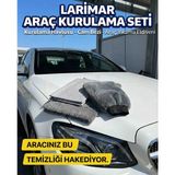 Larimar Elite Oto Bakım Seti - Çizmez Yıkama Eldiveni ve Leke Bırakmaz Kurulama Bezleri