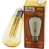 Larimar Elitled St-64 4W - E27 Gold Color Flament LED Rustik Ampul 500LUMEN Kırılmaz Gövde (5177) - Beyaz