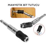Larimar Mafsallı Manyetik Bits Tutucu 1/4 Döner Başlık = 0-20° (5177) - Gri