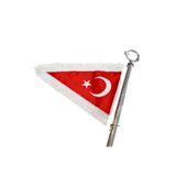 Larimar Motosiklet Ay Yıldız Makam Bayrağı Flama - Beyaz Püskül A Kalite