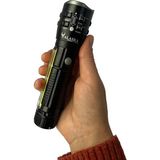 Larimar P27 Şarjlı LED Metal El Feneri 1000 Lümen Çakarlı (5177) - Gri