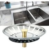 Larimar Paslanmaz Çelik Mutfak Evye Lavabo Süzgeci Lavabo Gideri Atık Gıda Tıpası (5177) - Gri - 100 x 100 cm