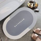 Larimar Sihirli Süper Su Emici Kaymaz Tabanlı Oval Paspas 40*60 cm (5177) - Gri