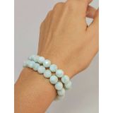 Larimar Taşı Faset Kesim 8mm Unisex Ikili Bileklik
