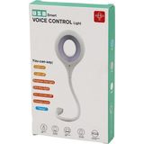 Larimar USB Smart Voıce Control Light Sesli Işık Ayarlı Mini Yuvarlak USB 16 Ledli Lamba Akrobat Kollu 2W 5V-0.5A (5177) - Beyaz