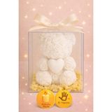 Larina Hediyelik Ayıcık Kokulu Mum Seti – Hediyelik Dekoratif Mum | Söz, Nişan, Düğün, Baby Shower - Beyaz - 10 Adet