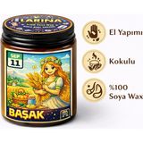 Larina Hediyelik Burçlara Özel Kokulu Mum – El Yapımı %100 Doğal Soya Wax | Astroloji Temalı Hediyelik Mum (12 Burç Seçenekli) - BAŞAK