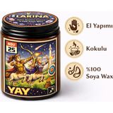 Larina Hediyelik Burçlara Özel Kokulu Mum – El Yapımı %100 Doğal Soya Wax | Astroloji Temalı Hediyelik Mum (12 Burç Seçenekli) - YAY